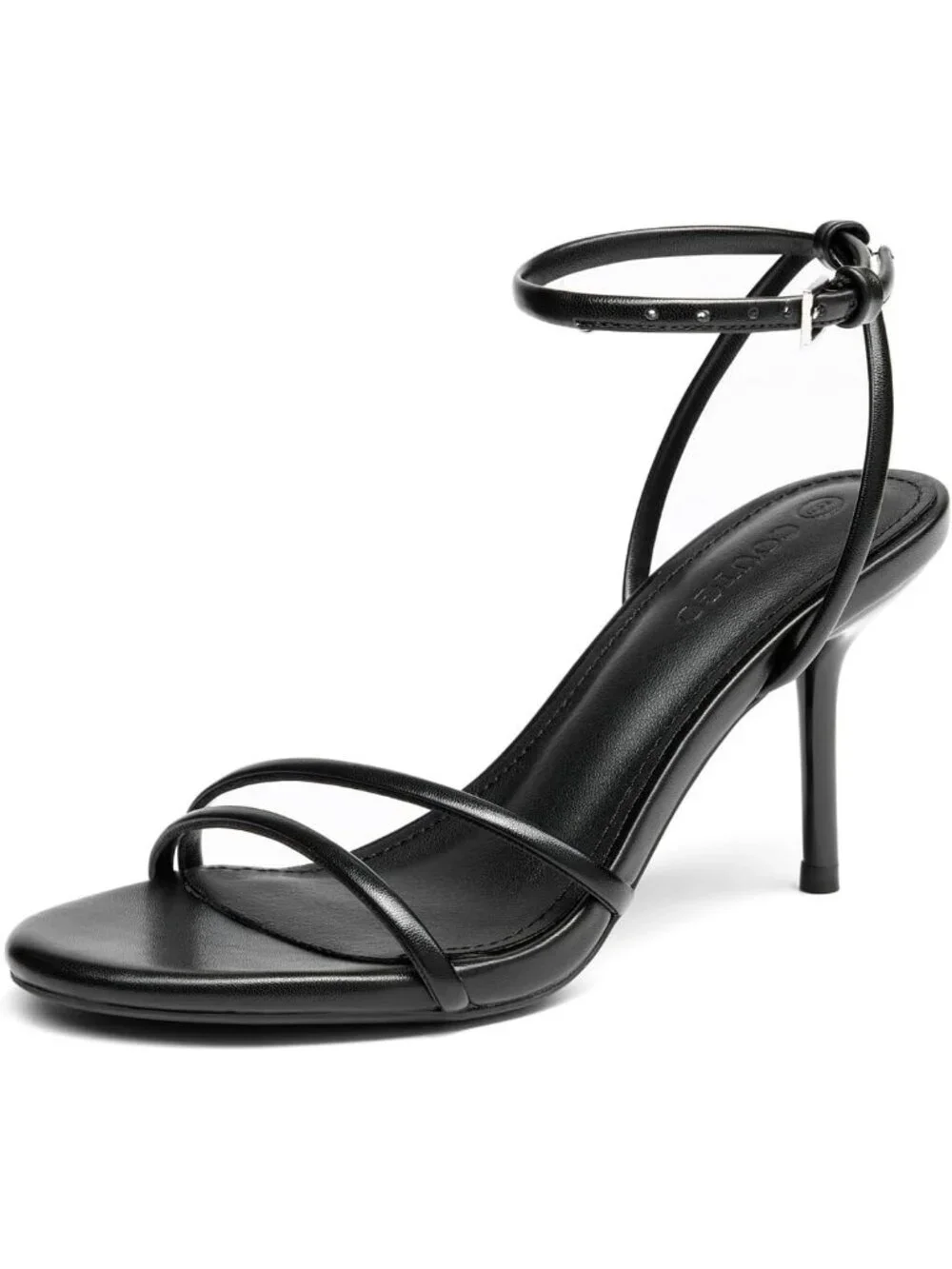 Women's Black Strappy High Heels Sandals Open Toe Ankle Strap Summer Dress Shoes